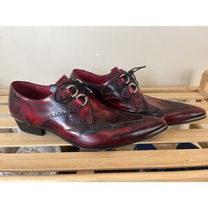 Jeffery‎ West Muse Patent Leather Winklepicker Shoes Pointed Derby Cuban Heel Sz
